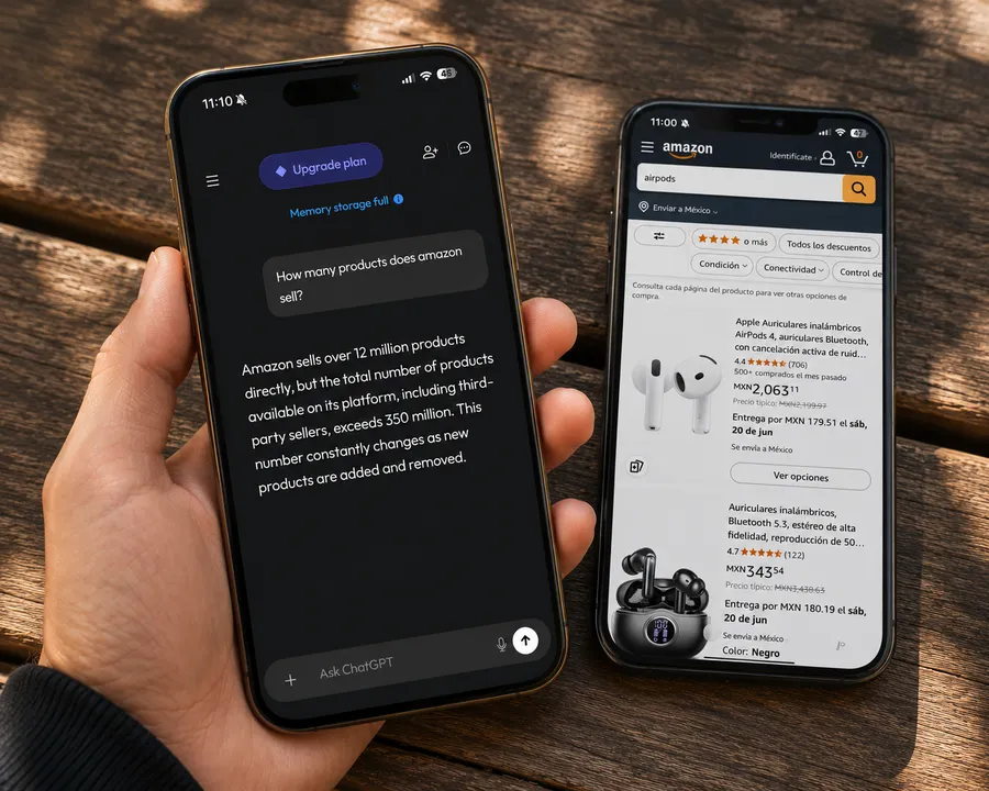 Ejemplo de simulación de compra en Amazon para la entrada invisible de datos